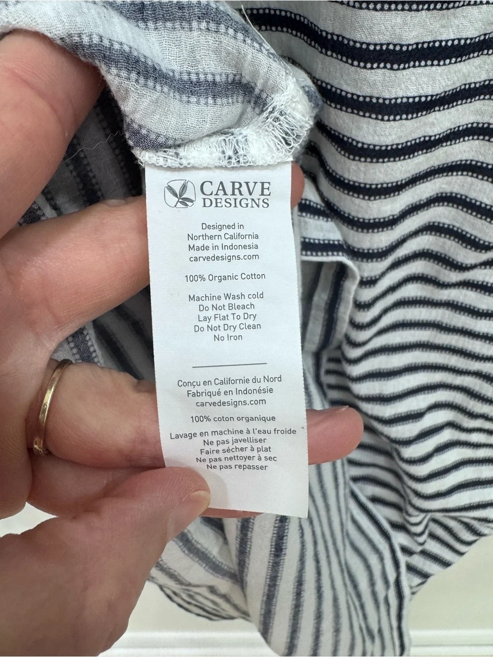 Carve Designs Harper Beach Hoodie Swim Cover Up Navy Haku Size XS blue white